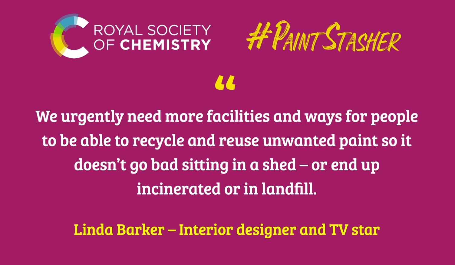 Twitter video screen shot saying we need to stop paint going into landfill